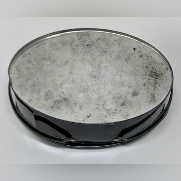 Early Mid Century Vintage Rose Floral Pattern Metal Lidded Handled Biscuit Tin - Picture 15 of 16